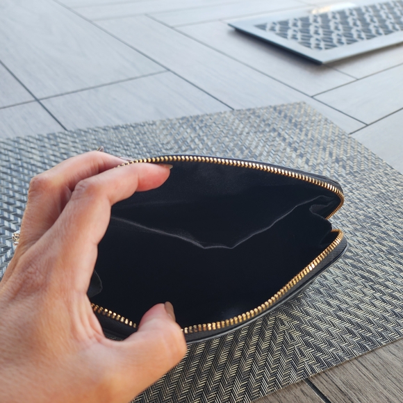 Coach Black Debossed Leather Pouch - Picture 5 of 10